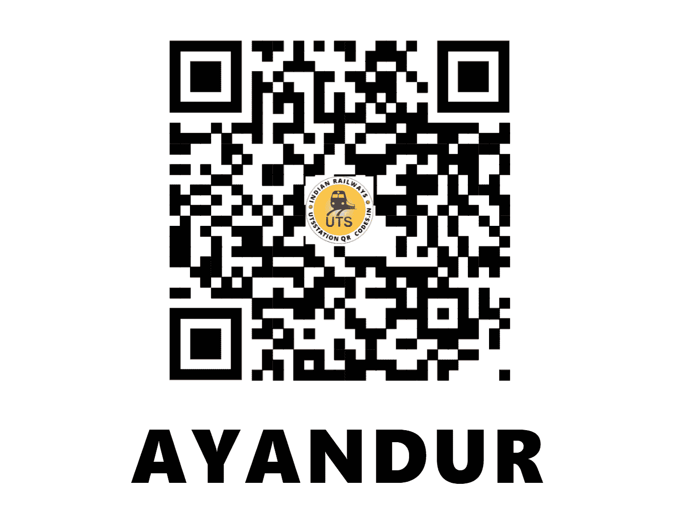 UTS QR Code for AYANDUR - AYD (SR - TAMIL NADU)